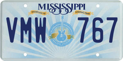MS license plate VMW767