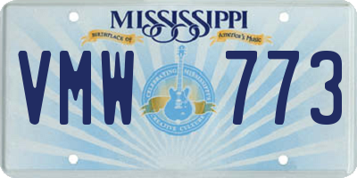 MS license plate VMW773