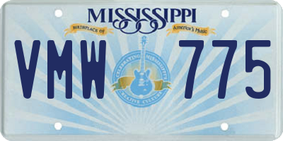 MS license plate VMW775