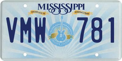 MS license plate VMW781