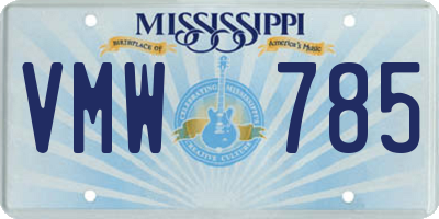 MS license plate VMW785