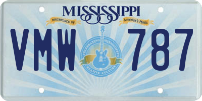MS license plate VMW787