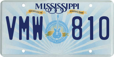 MS license plate VMW810