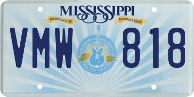 MS license plate VMW818