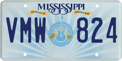MS license plate VMW824