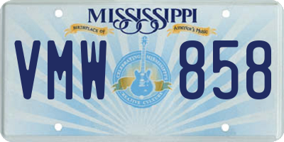 MS license plate VMW858