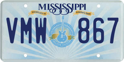 MS license plate VMW867