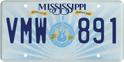 MS license plate VMW891