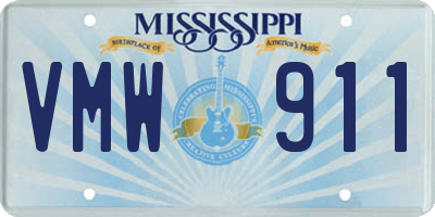 MS license plate VMW911
