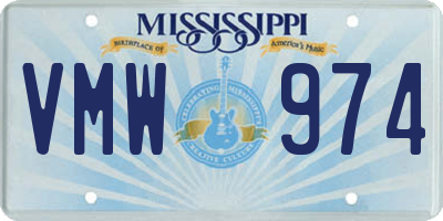 MS license plate VMW974