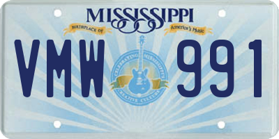 MS license plate VMW991