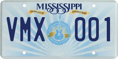 MS license plate VMX001