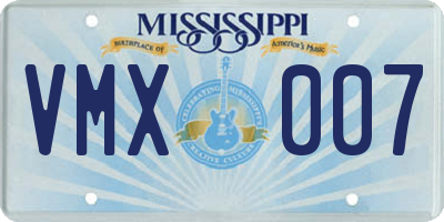 MS license plate VMX007
