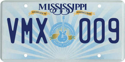 MS license plate VMX009