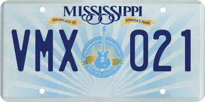 MS license plate VMX021