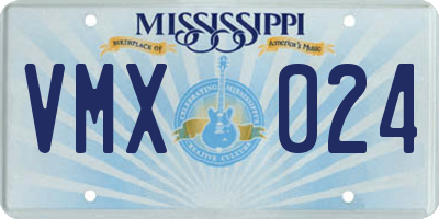 MS license plate VMX024