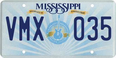 MS license plate VMX035