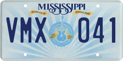 MS license plate VMX041