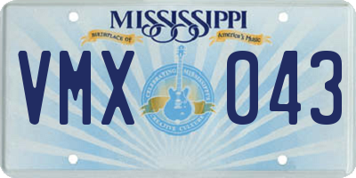 MS license plate VMX043