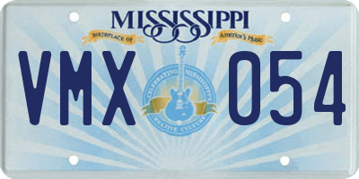 MS license plate VMX054