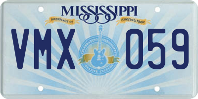 MS license plate VMX059