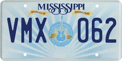 MS license plate VMX062