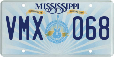 MS license plate VMX068