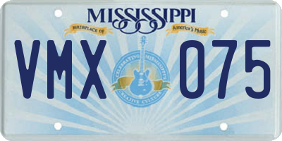 MS license plate VMX075