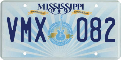 MS license plate VMX082