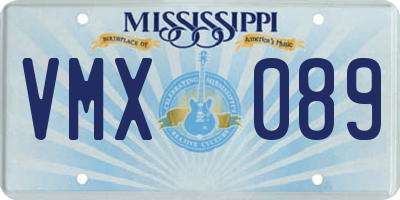 MS license plate VMX089