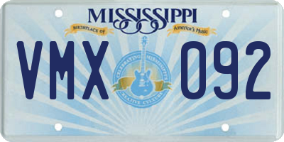 MS license plate VMX092