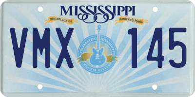 MS license plate VMX145