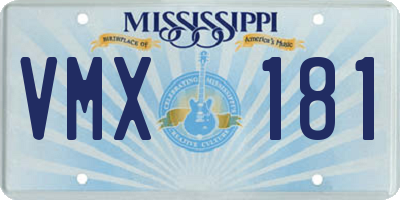 MS license plate VMX181