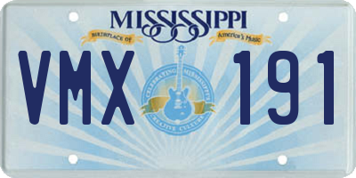 MS license plate VMX191