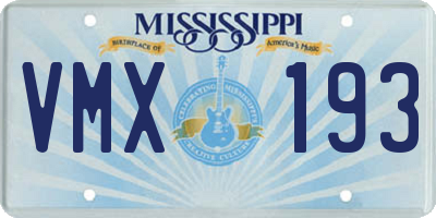 MS license plate VMX193