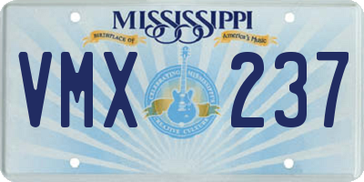 MS license plate VMX237