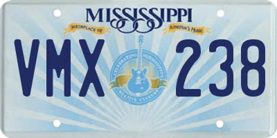 MS license plate VMX238
