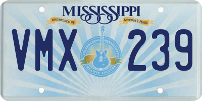 MS license plate VMX239