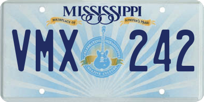 MS license plate VMX242
