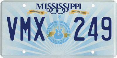 MS license plate VMX249