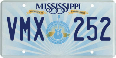 MS license plate VMX252