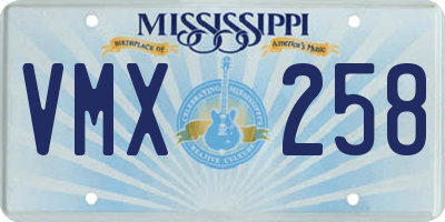 MS license plate VMX258
