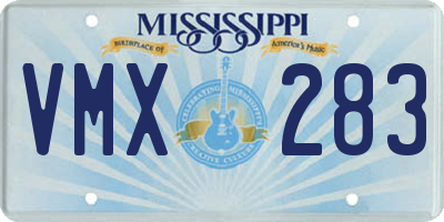 MS license plate VMX283