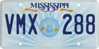 MS license plate VMX288
