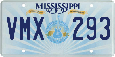 MS license plate VMX293