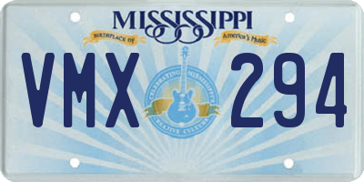 MS license plate VMX294