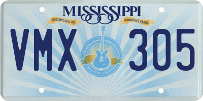 MS license plate VMX305