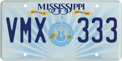 MS license plate VMX333