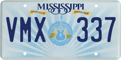 MS license plate VMX337
