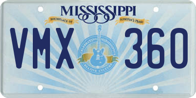 MS license plate VMX360